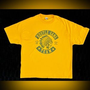 HUSTLE GANG TEAM Hustlegang of America Orange 2XL T-shirt Indian Chief